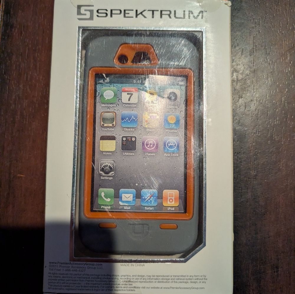 🦋 Orange and Gray Phone Case For iPhone 4/4S